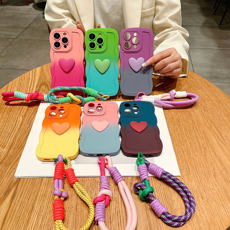 Fashion Gradient Stereo Heart Mobile Phone Shell Switch2Console