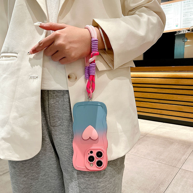 Fashion Gradient Stereo Heart Mobile Phone Shell Switch2Console